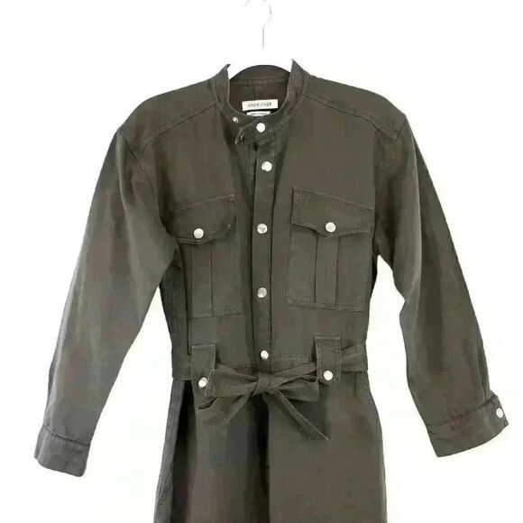 OVERLOVER Mulholland Utility Jumpsuit in Dark Gray Cotton Linen Size Medium - Picture 7 of 9